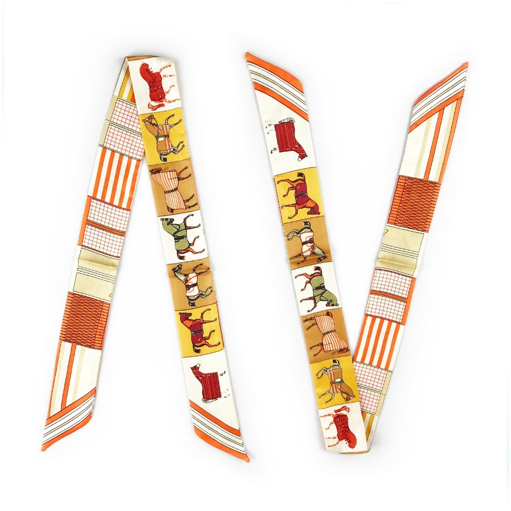 2 Twilly Scarves - Handbag Purse Twilly Scarf Pair